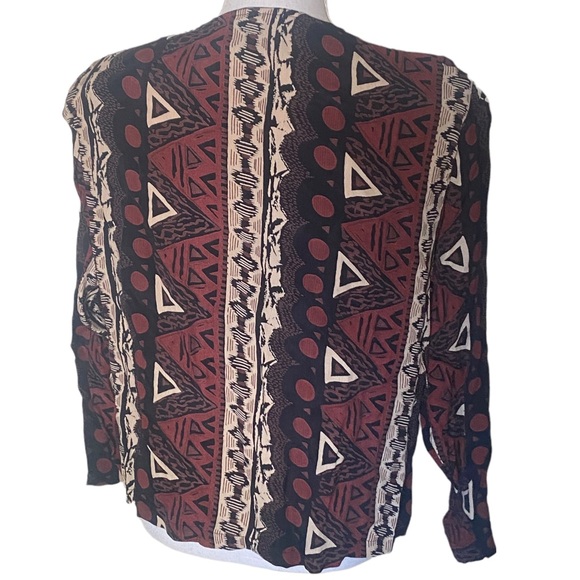 Passports of Pier 1 Imports | Womens Tribal Print Button Up Blouse Size M Medium - Picture 4 of 6
